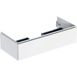 Mueble bajo Geberit ONE para lavabo, con un cajón: Ancho de lavabo=105cm, Blanco / Cubierto brillante intenso